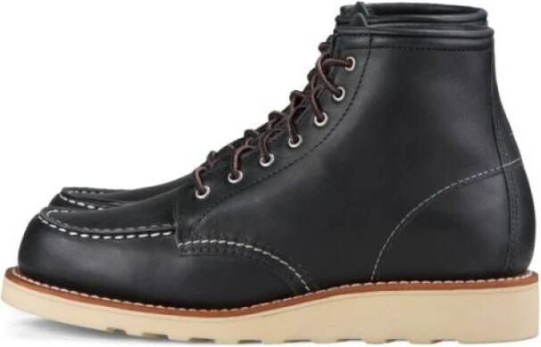 Red Wing Shoes Zwarte leren enkellaars met Traction Tred zool Black