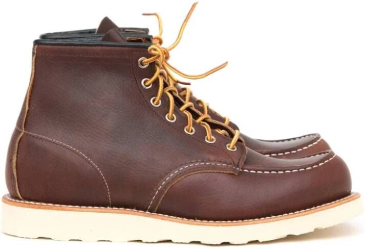 Red Wing Shoes Herenlaarzen van leer met rubberen zool Brown Heren