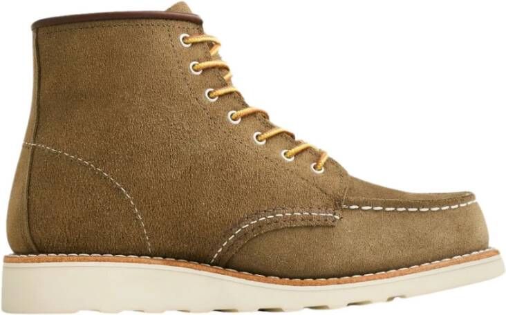 Red Wing Shoes Klassieke Moc Olijf Leren Laars Green Dames