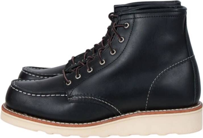 Red Wing Shoes Zwarte leren enkellaars met Traction Tred zool Black Dames