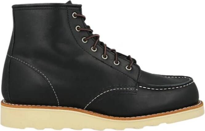 Red Wing Shoes Zwarte leren enkellaars met Traction Tred zool Black Dames