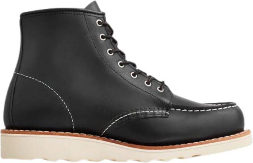 Red Wing Shoes Zwarte leren enkellaars met Traction Tred zool Black