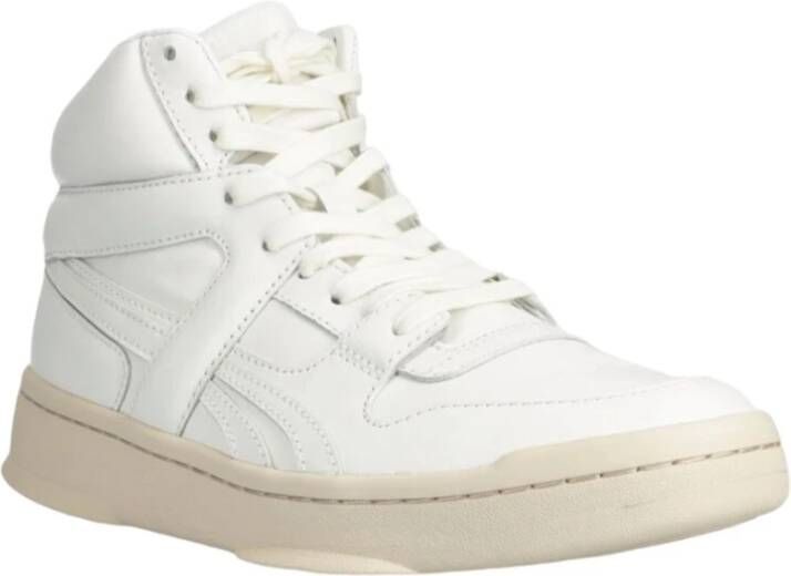 Reebok Witte Leren Sneakers Ronde Neus Logo White Heren