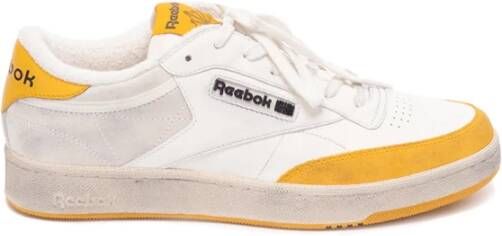 Reebok Stijlvolle witte en oranje Catalyst Club C Sneakers White Heren