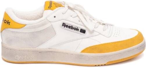 Reebok Stijlvolle witte en oranje Catalyst Club C Sneakers White Heren