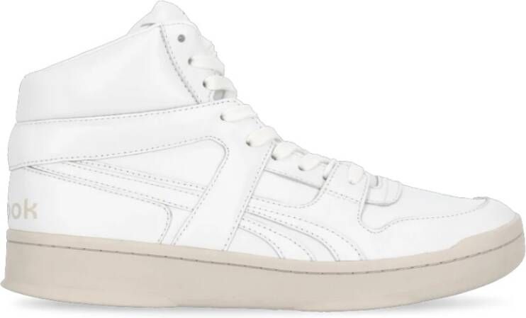 Reebok Witte Leren Sneakers Ronde Neus Logo White