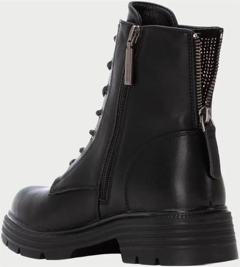 Refresh Zwarte Veterschoenen Enkellaarsjes