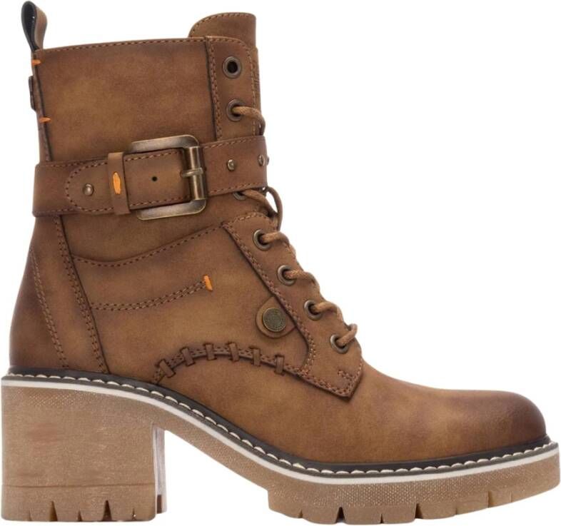 Refresh Veterschoenen Enkellaarsjes Camel