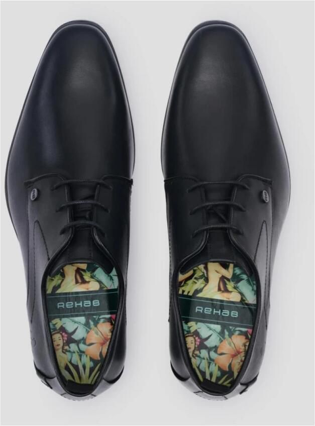Rehab Heren nette veterschoen Greg Leather Artikel 306172.1200 Zwart leer - Foto 5