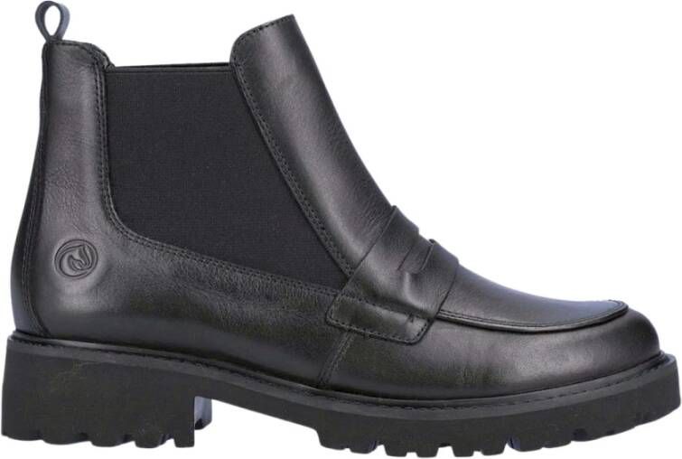 Remonte black casual closed booties Black Dames