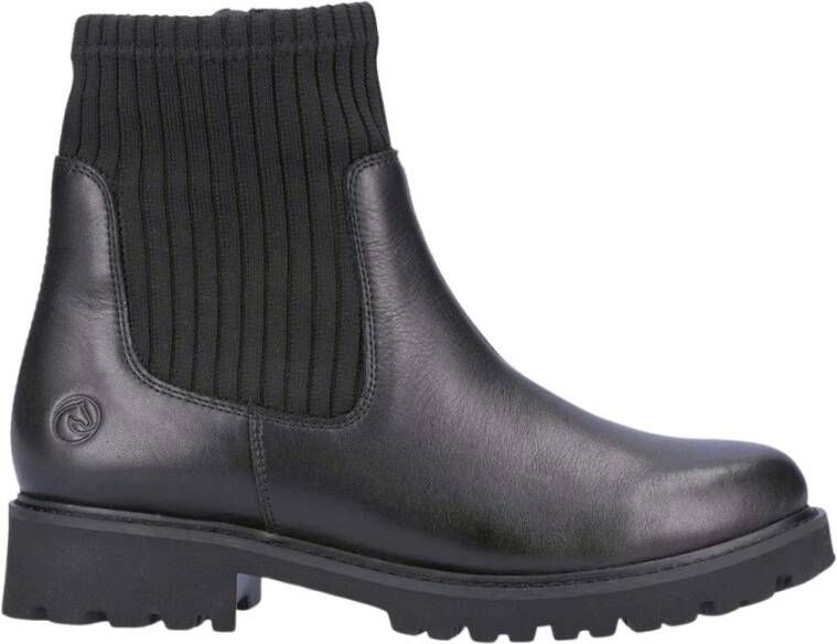 Remonte black casual closed booties Zwart Dames