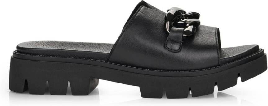 Remonte black casual open slippers Black Dames