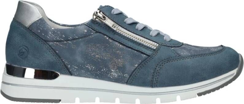 Remonte Blauwe Sneaker met Metallic Accenten Blue Heren