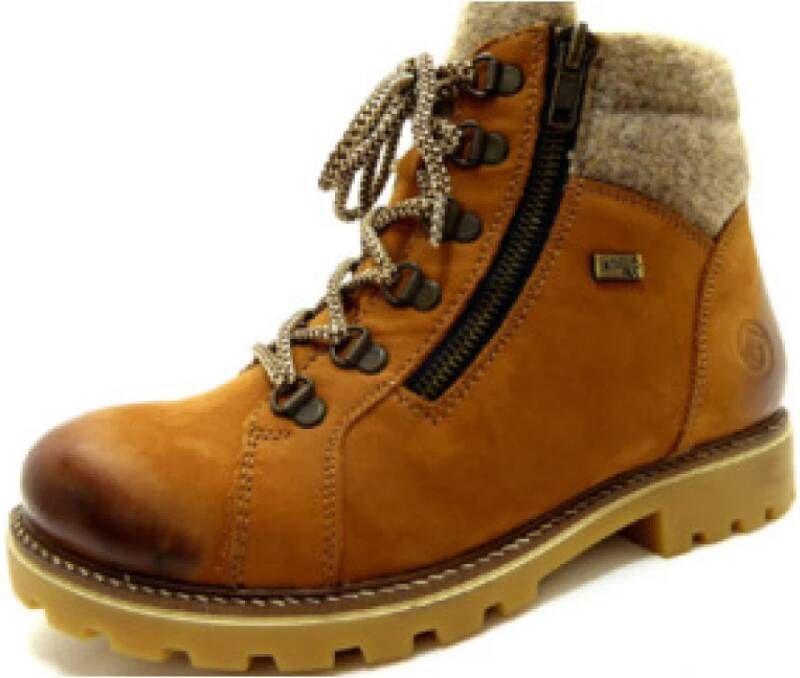 Remonte Winterlaarzen blokhak outdoorschoen veterschoen in trendy bergbeklimmer-look