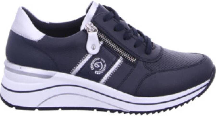 Remonte Sneakers met sleehak vrijetijdsschoen lage schoen veterschoen met metallic contrastaccenten