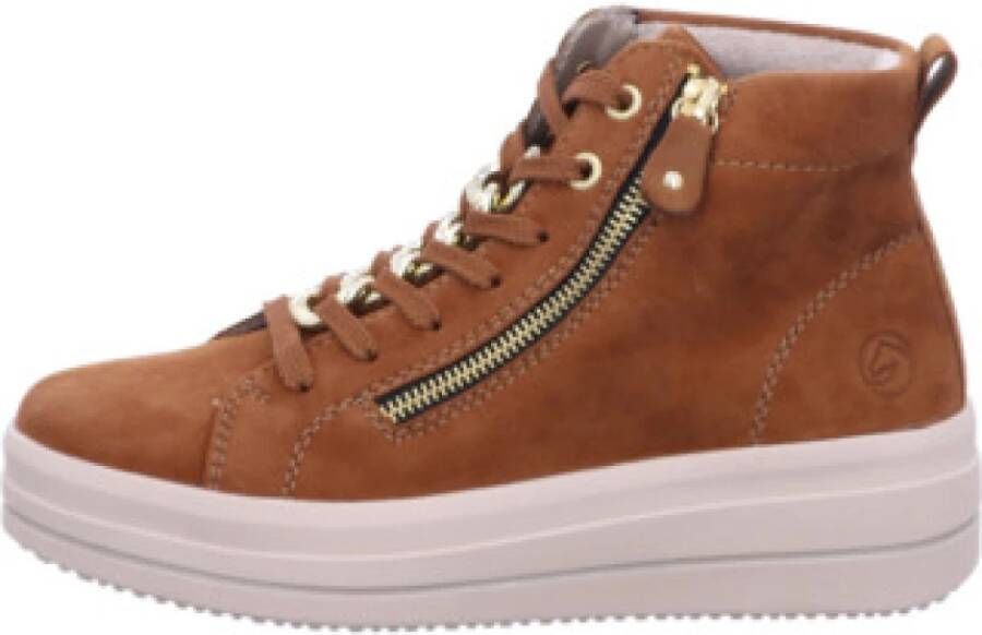Remonte Plateausneakers Elisabeth Hurley-Collection vrijetijdsschoen high-top sneaker veterschoen zijrits