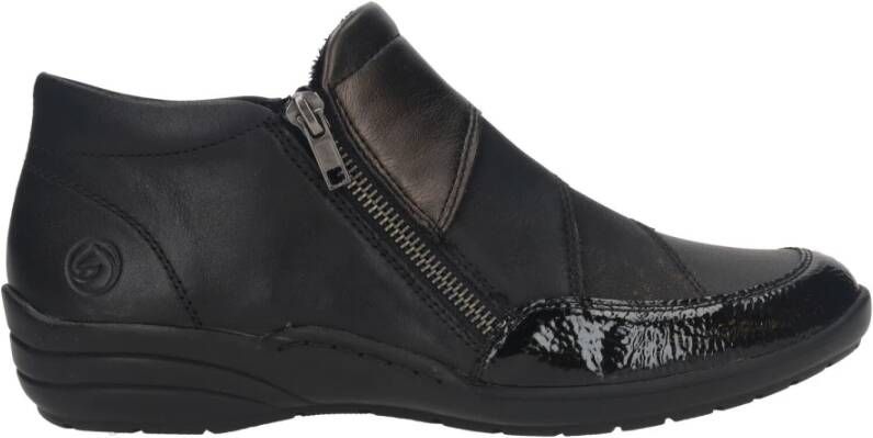 Remonte Comfortabele Basic Lage Schoenen met Rits Black Dames