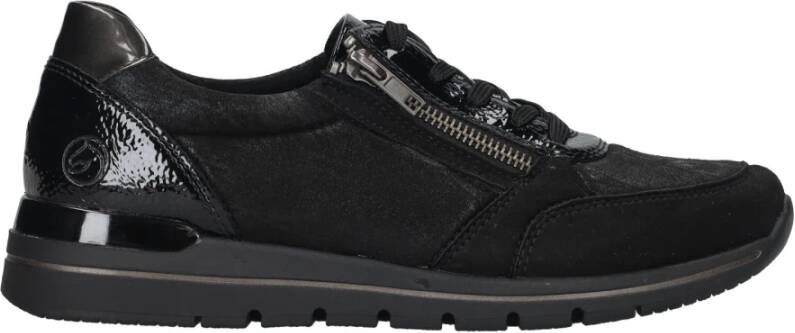 Remonte Elegante Zwarte Sneaker met Lakdetails