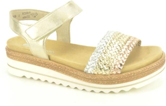 Remonte Gevlochten Sandaal met Velcro Sluiting