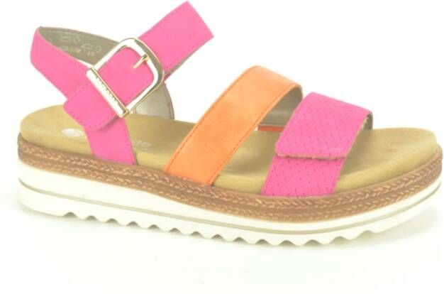 Remonte Kleurrijke Sandalen met Klittenbandsluiting