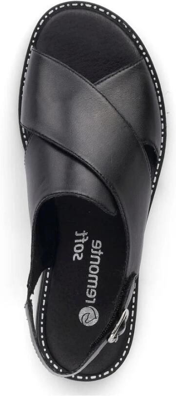 Remonte black casual open sandals Zwart Dames