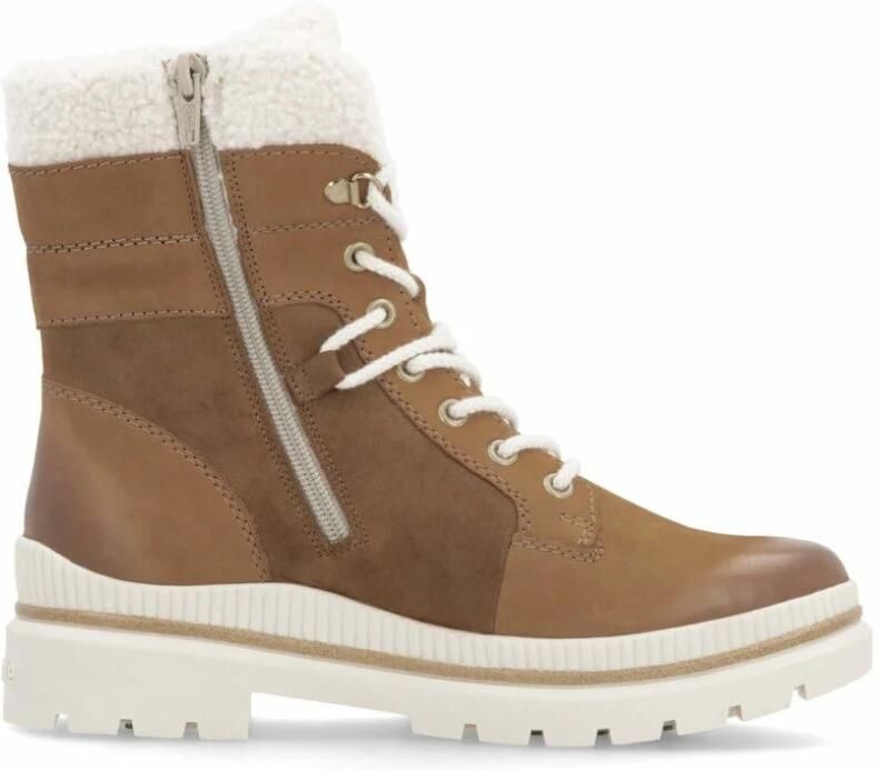 Remonte Winterlaarzen blokhak veterschoenen outdoorschoen met teddyvoering-beslag