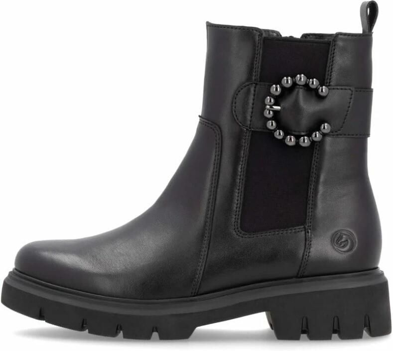 Remonte Chelsea-boots blokhak businessmode enkellaars met mooie decoratieve gesp - Foto 4