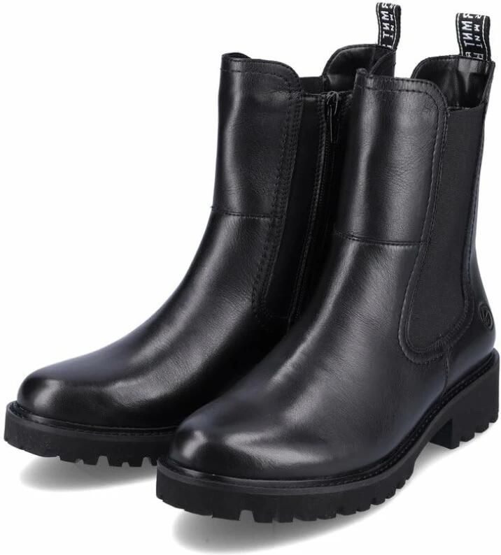 Remonte Zwarte Leren Enkellaarsjes Vrouwen Black Dames - Foto 5