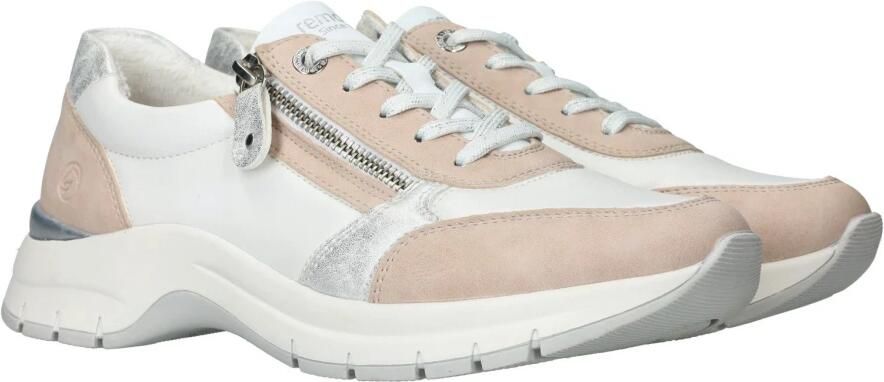 Remonte Comfortabele witte sneaker met beige en zilveren accenten Multicolor Heren