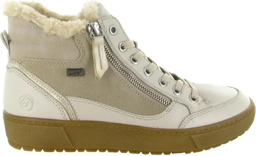 REMONTE Sneakers hoog crème taupe