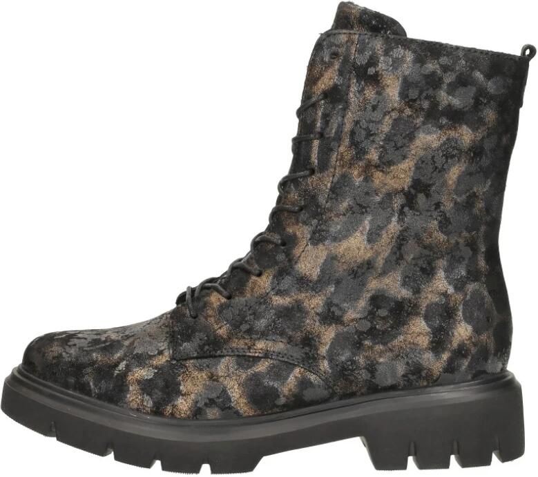 Remonte Metallic Dierenprint Veterschoen Black Dames - Foto 3