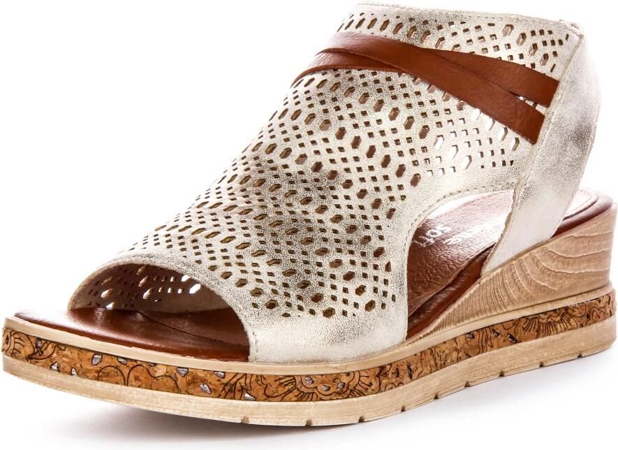 Remonte Sandaaltjes zomerschoen sandaal sleehak met modern perforatiepatroon - Foto 2