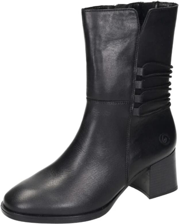 Remonte Elegante zwarte leren laarzen voor dames Black