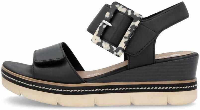 Remonte Sleehaksandaaltjes Elisabeth Hurley-Collection sleehak riemensandaal zomerschoen opvallende siergesp