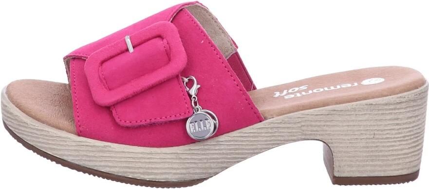 Remonte Slippers ELLE-Collection blokhak zomerschoen slippers decoratieve gesp elle-collectie