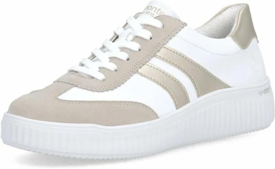 Remonte D3E00-80 Sneakers Wit Beige Goud Leer Dames Wit - Foto 8