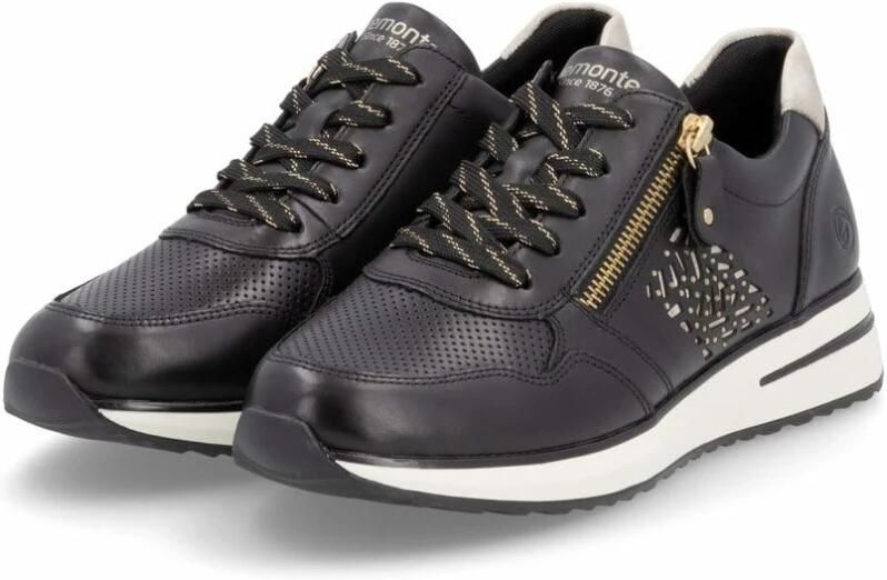 Remonte Zwarte Lite 'n Soft Sneakers met Gouden Details Black Dames - Foto 3