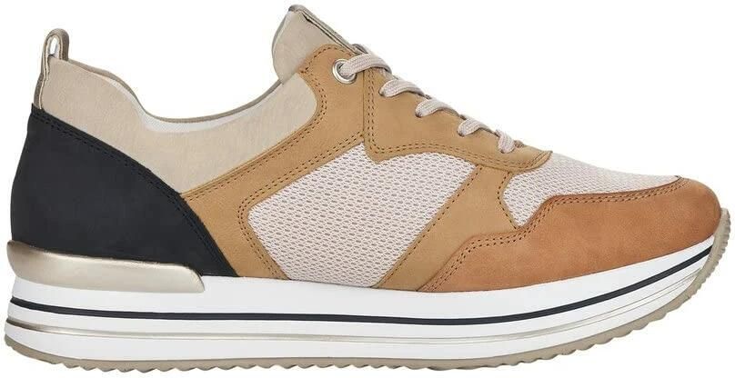 Remonte Sneaker van een mooie materialenmix Marine Wit Grijs