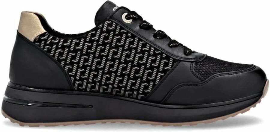 Remonte D1G08-07 Sneakers Zwart Met Goud Leer Dames Zwart - Foto 6