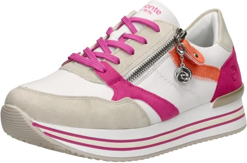Remonte Lente Sneaker met Roze en Oranje Accenten Multicolor Heren