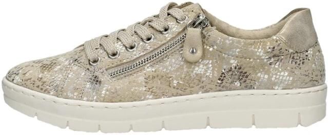 Remonte Taupe Metallic Sneaker met Rits Multicolor Dames - Foto 3