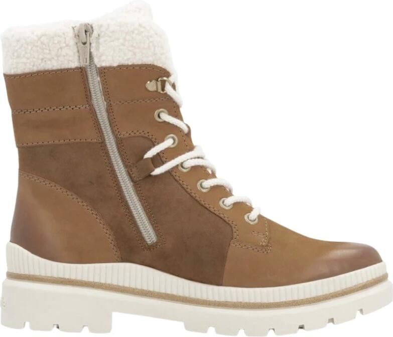 Remonte Winterlaarzen blokhak veterschoenen outdoorschoen met teddyvoering-beslag