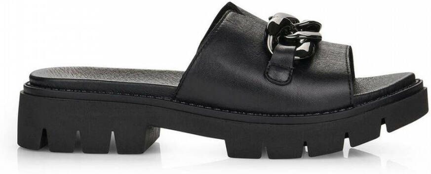 Remonte black casual open slippers Black Dames