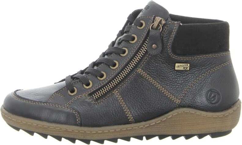 Remonte Veterschoenen flats comfort schoen enkellaars met logo-embossing en contraststiksels