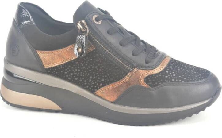 Remonte Zwart Brons Stijlvolle Sneakers