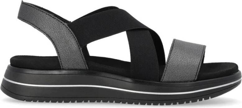 Remonte Zwarte Casual Open Sandalen Vrouwen Black Dames