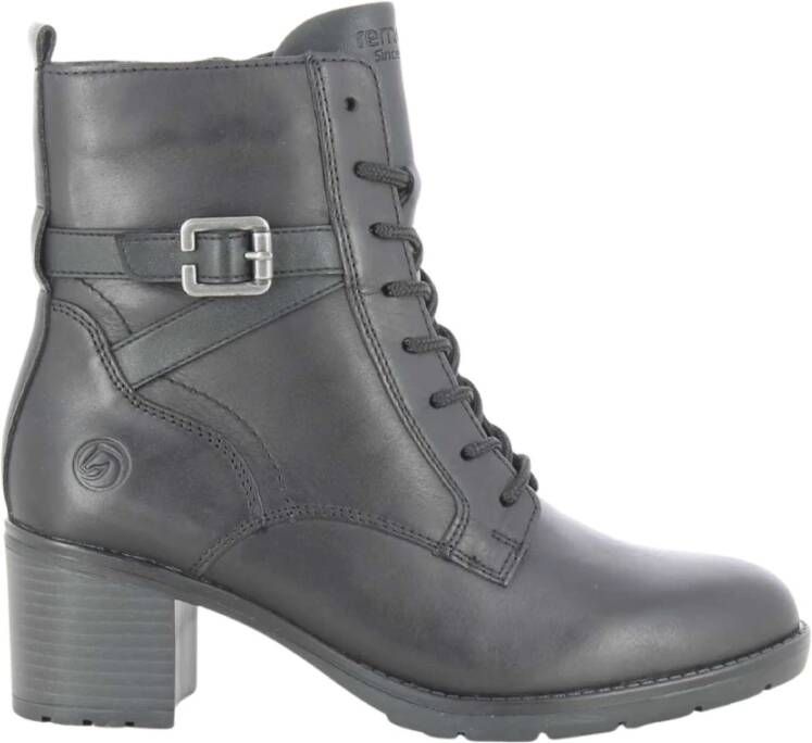 Remonte Groene Leren Veterboots Dames Groen