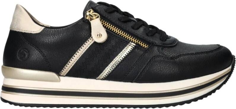 Remonte Zwarte sportieve sneaker met comfortabel voetbed Black Heren