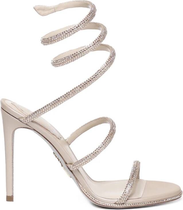 René Caovilla Cleo Kristal Sandalen Beige Dames