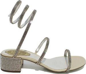 René Caovilla Flat Sandals Geel Dames